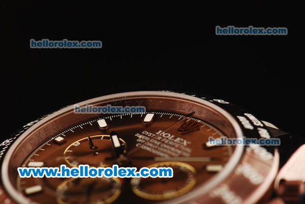 Rolex Daytona II Chronograph Swiss Valjoux 7750 Automatic Movement Brown PVD Case with Brown Dial and Brown PVD Strap - Click Image to Close